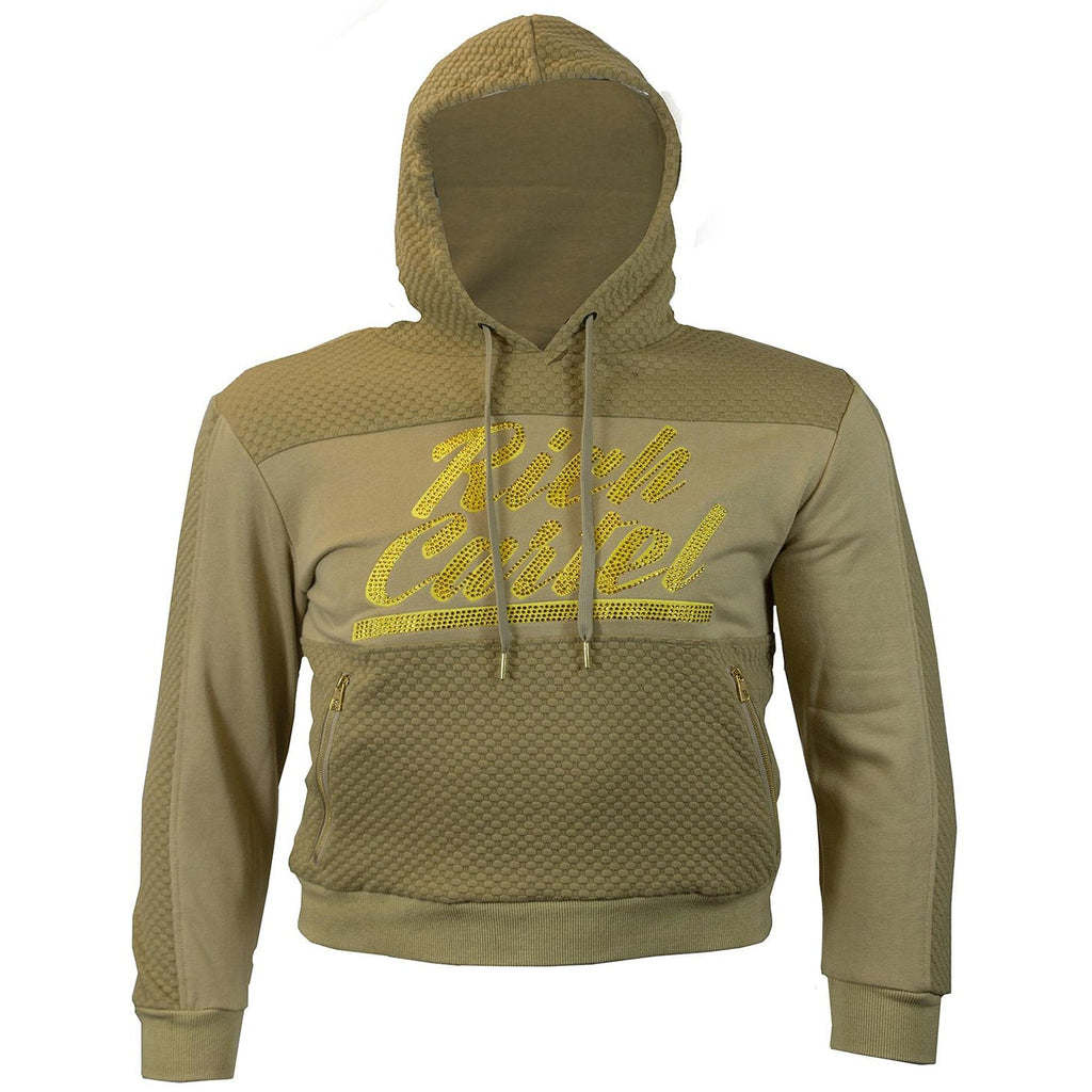 M3835 "Rich Cartel" Pull Over Knit w/ Rhinestones - Khaki