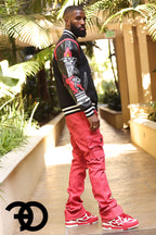 F2789 CASA DE Vegan Leather Pants - Red