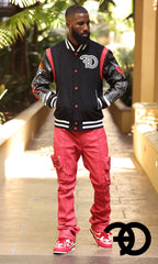 F2789 CASA DE Vegan Leather Pants - Red