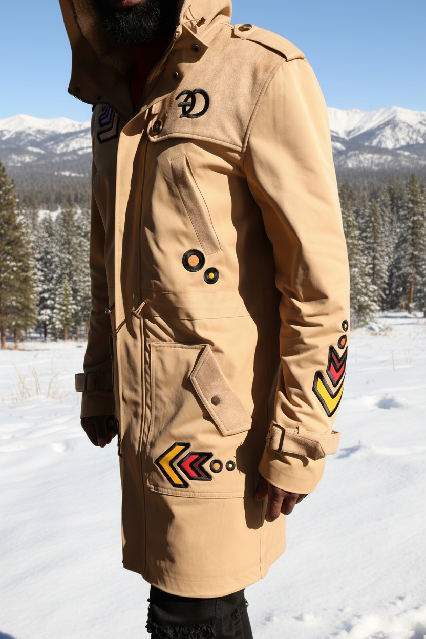 F1334 Jovan Aztec Weather Proof Coat - Khaki