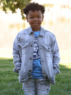 B1026 Kids Bergamo Denim Jacket - Gray