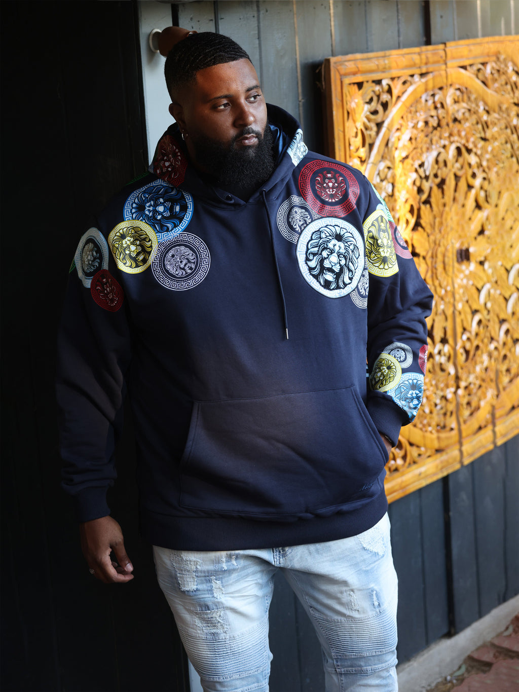 M4660 Aryeh Fleece Hoodie - Navy