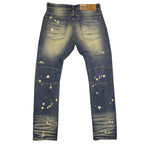 M1910 Makobi "Sanibel" Shredded Jean with Suede - Vintage Wash