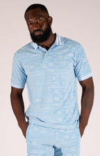 F178 Baroque Terry Polo - Blue