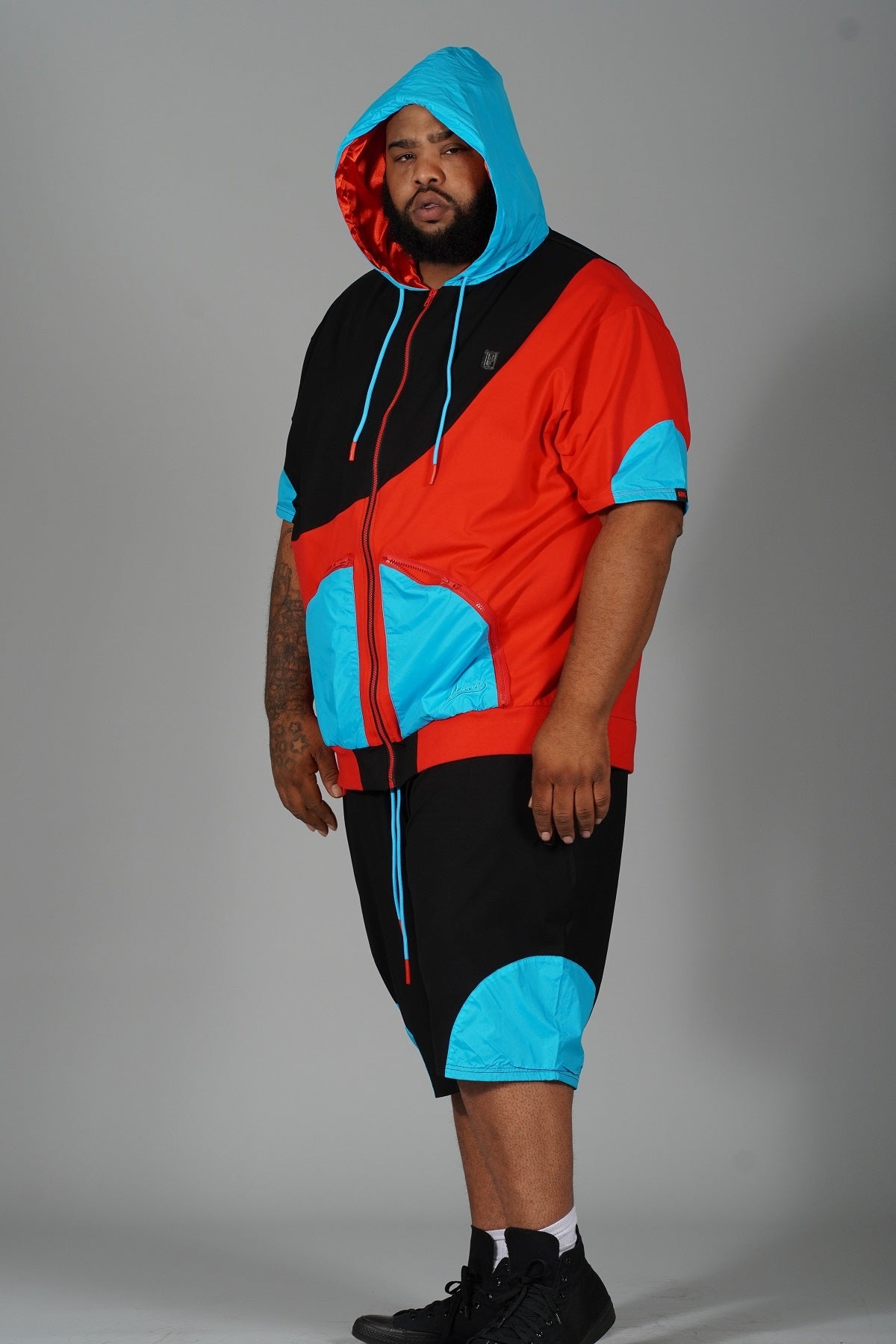 M536 ColorBlock Track Short Set - Black