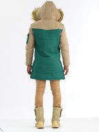 F7700 Apollo Long Quilted Jacket  - Green