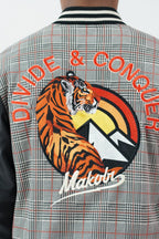 M4315 Vercelli Plaid Varsity Jacket - Black