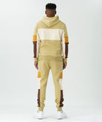 M2323 Paolo Fleece Jacquard Hoodie Track Set - Khaki