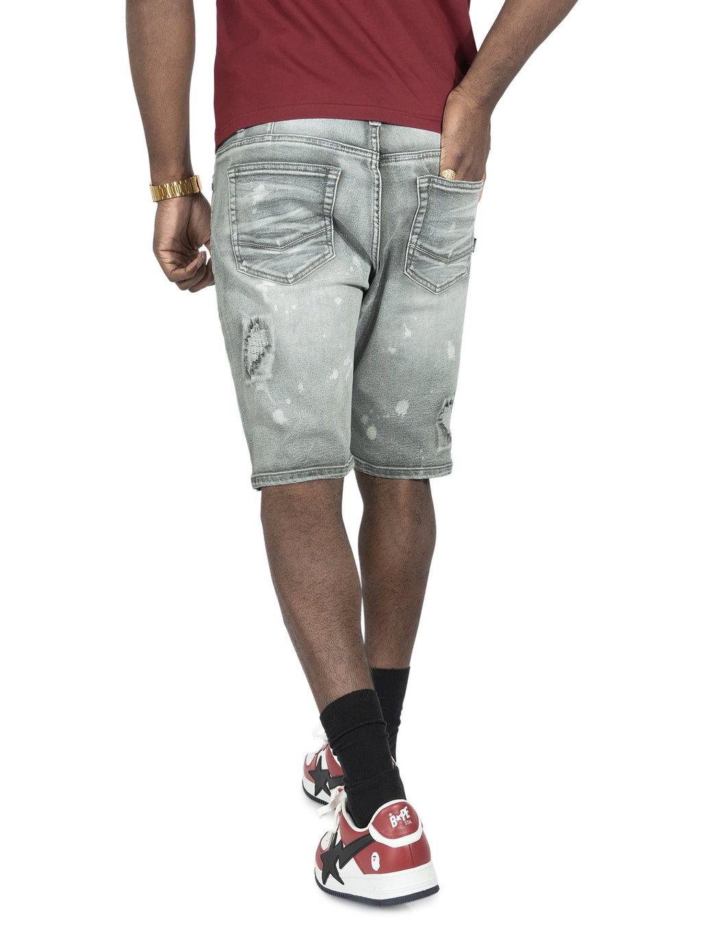 M607 Amato Denim Shorts - Gray