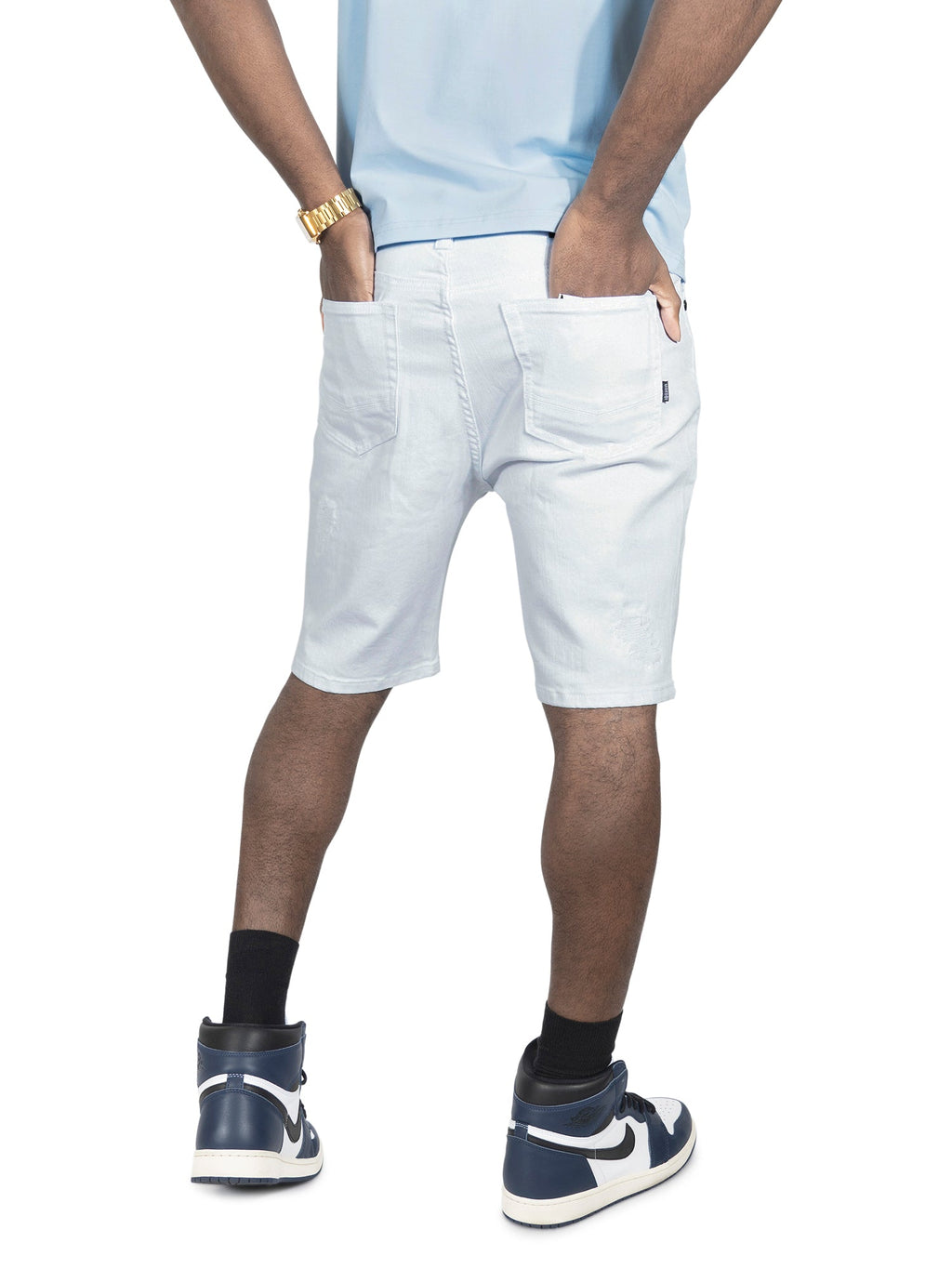 M607 Amato Denim Shorts - White