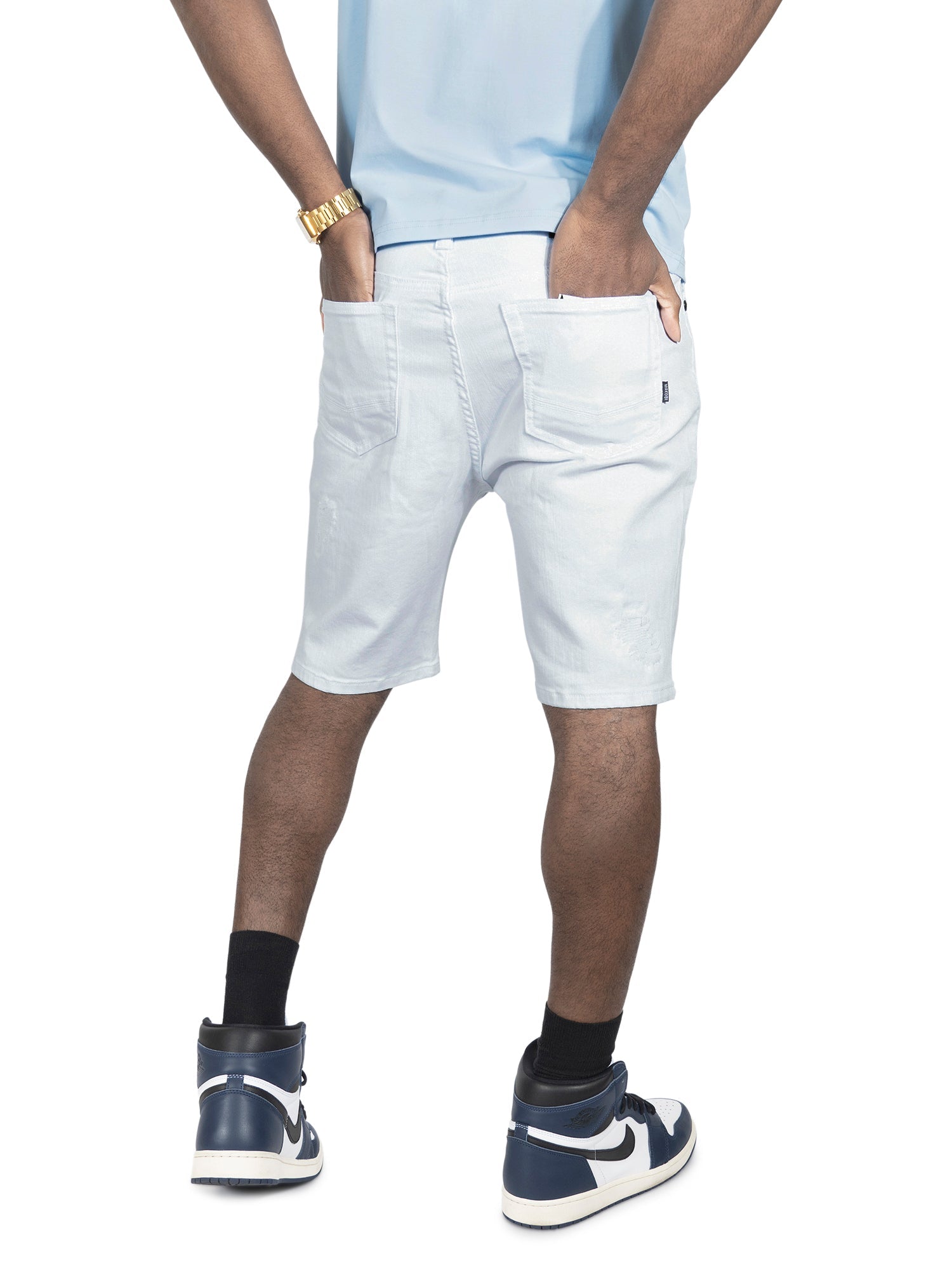 M607 Amato Denim Shorts - White