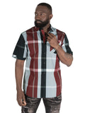 V829 Colton Plaid Shirt - Burgundy