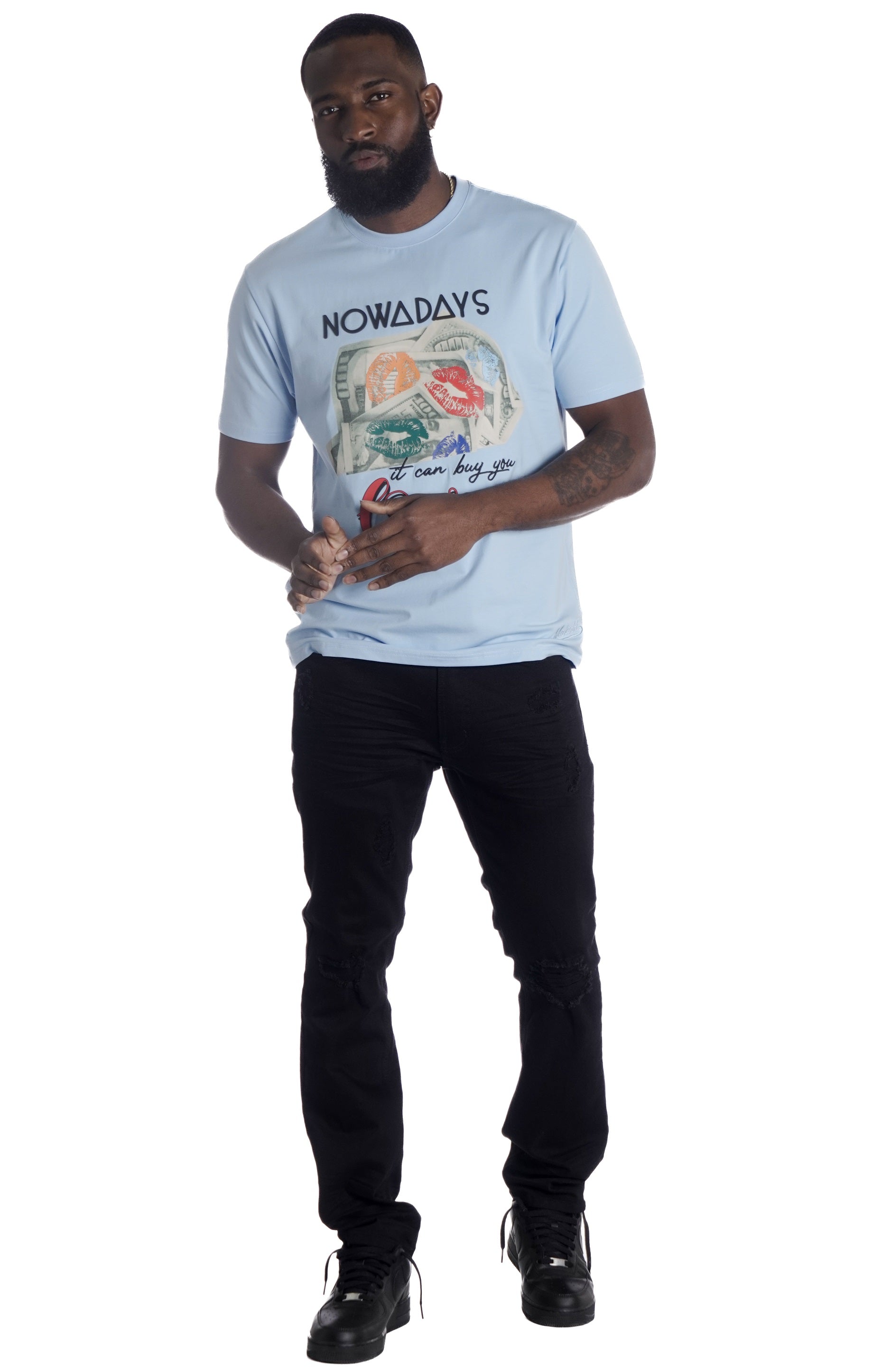 M336 Lipstick On Money Tee - Blue