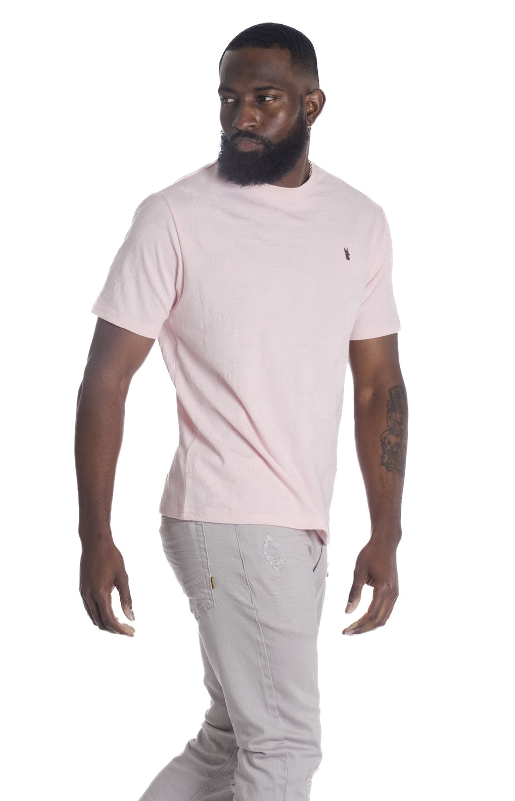 M335 Caspar Embossed Tee - Pink