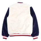 F1010 Marc Rabbit Fur Varsity Jacket - Natural