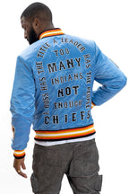 F1057 Chiefs Satin Varsity Jacket - Blue