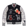 F1080 Honest Bread Wool Varsity Jacket - Black