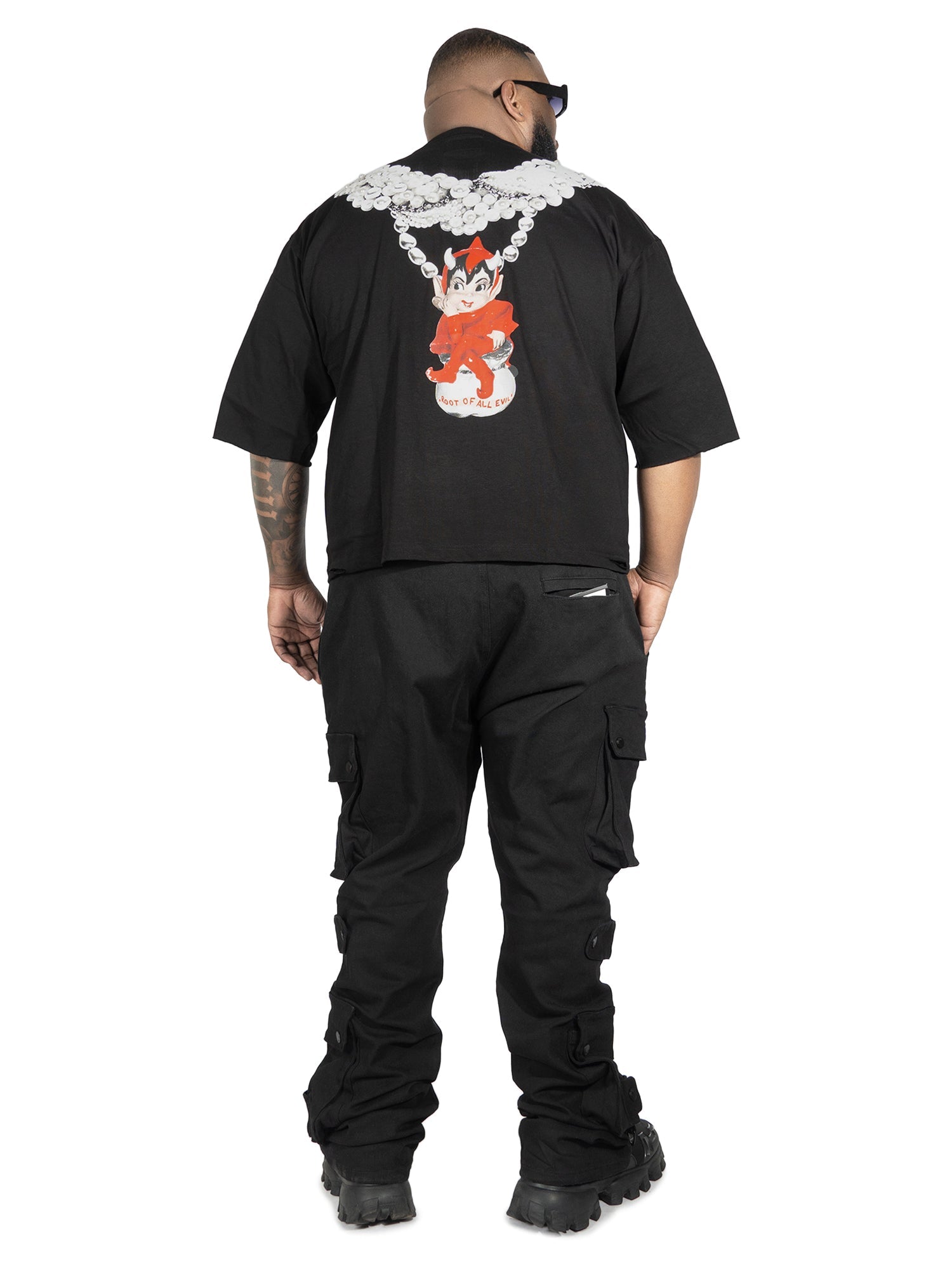 F111 La Perla Vintage Crop Tee - Black