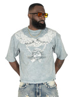 F111 La Perla Vintage Crop Tee - Gray