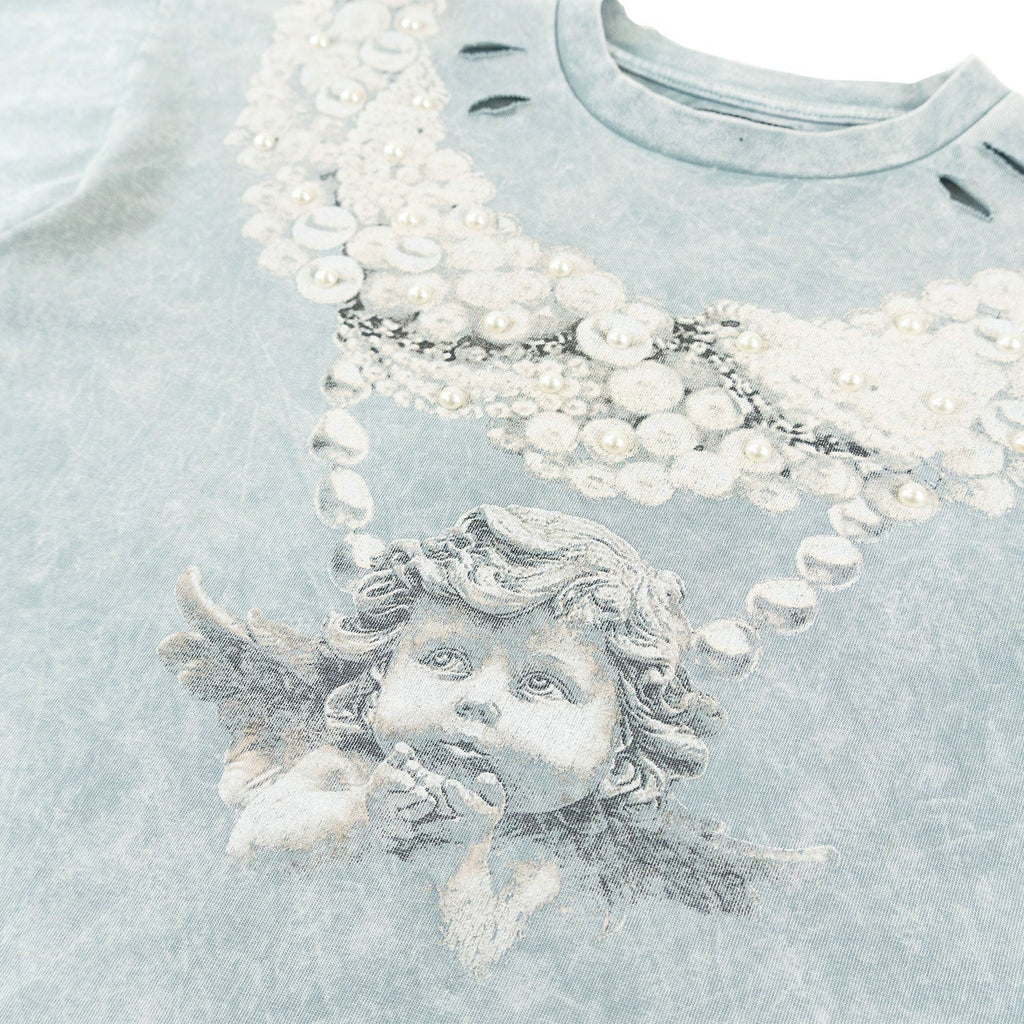 F111 La Perla Vintage Crop Tee - Gray