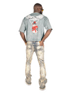 F111 La Perla Vintage Crop Tee - Gray