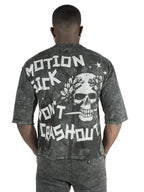 F132 Motion Sickness Cropped Tee - Black