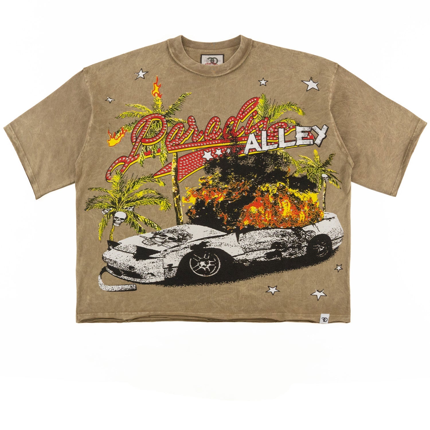 F132 Motion Sickness Cropped Tee - Mocha