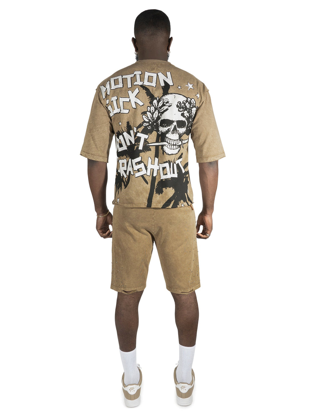 F132 Motion Sickness Cropped Tee - Mocha