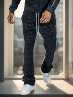 F4378 Baroque Burn Out Terry Set - Black