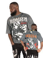 F171 Crop Heaven Saint Tee - Gray