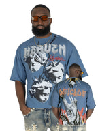 F171 Crop Heaven Saint Tee - Blue