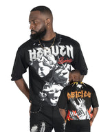 F171 Crop Heaven Saint Tee - Black