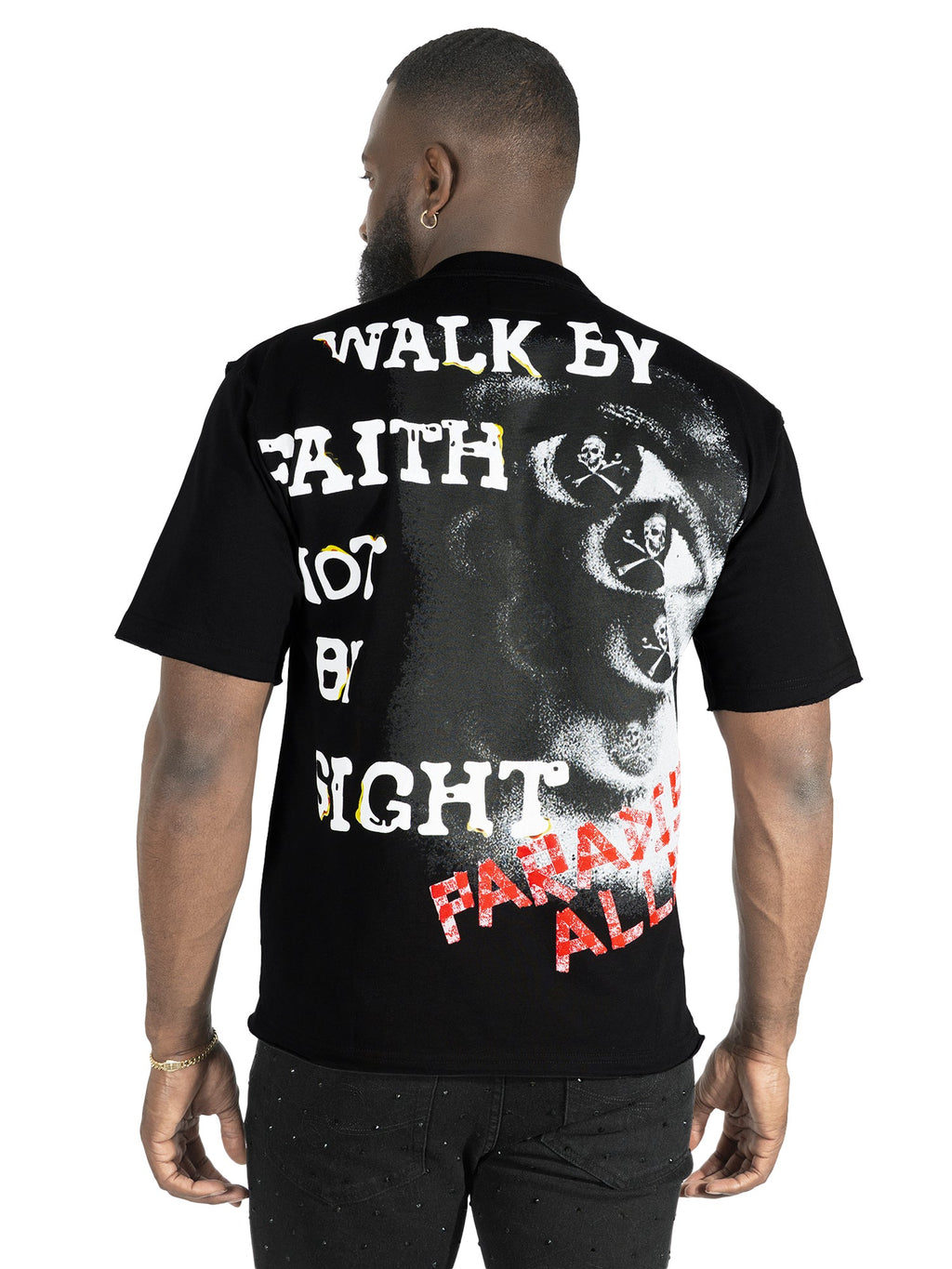 F172 Walk By Faith Box Tee - Black