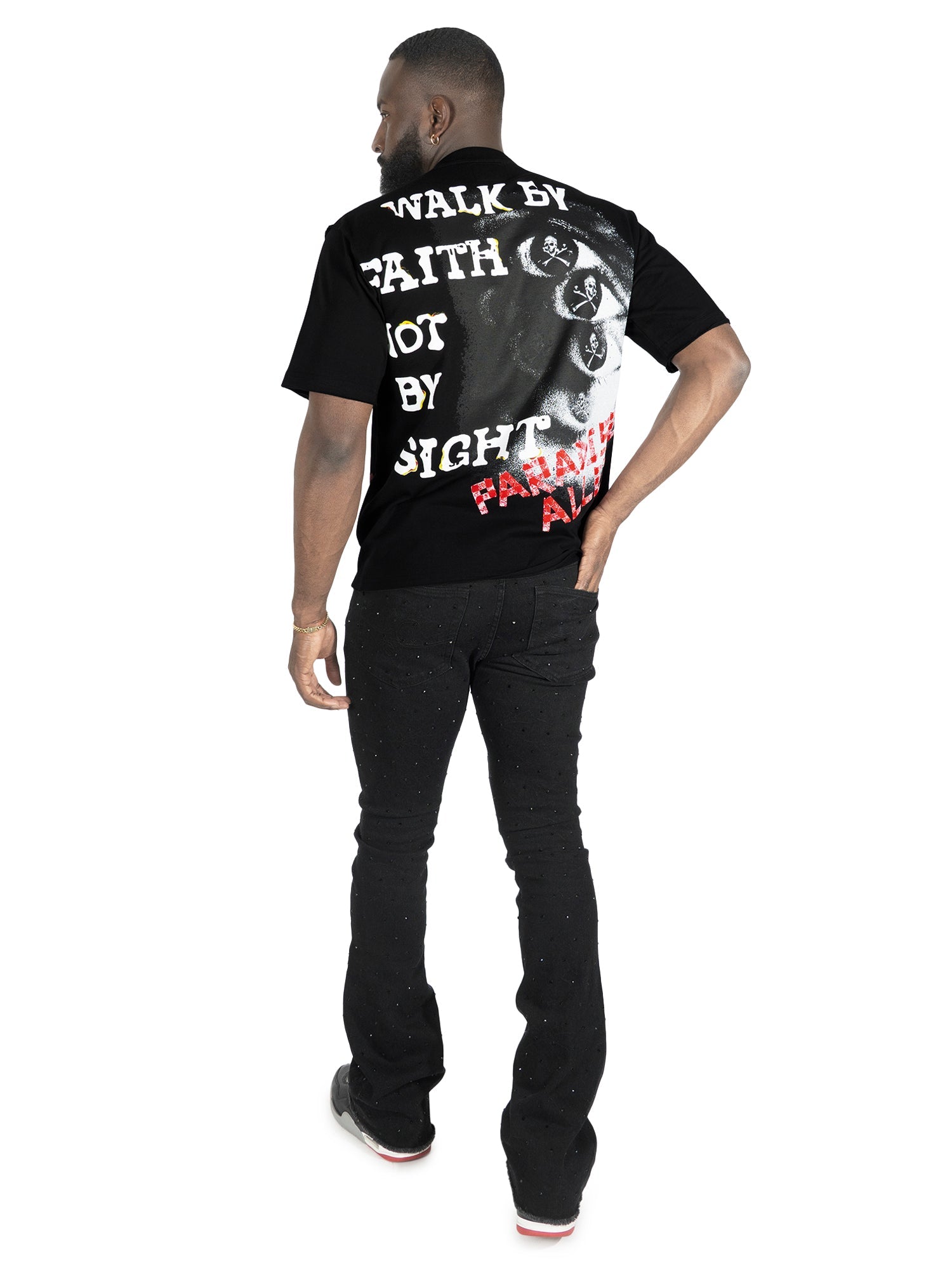 F172 Walk By Faith Box Tee - Black