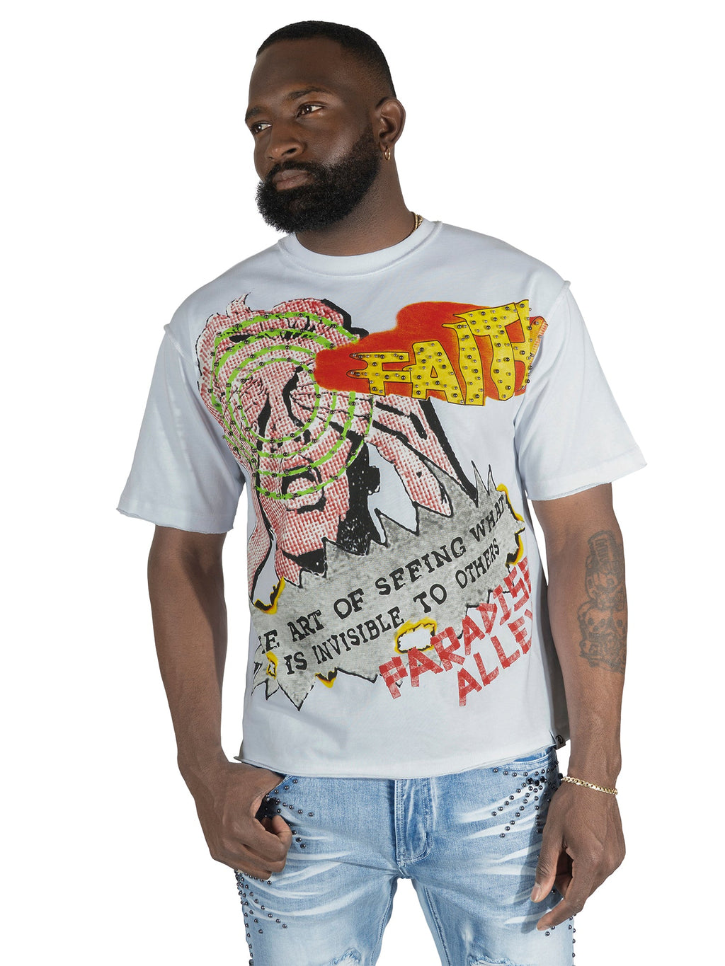 F172 Walk By Faith Box Tee - White