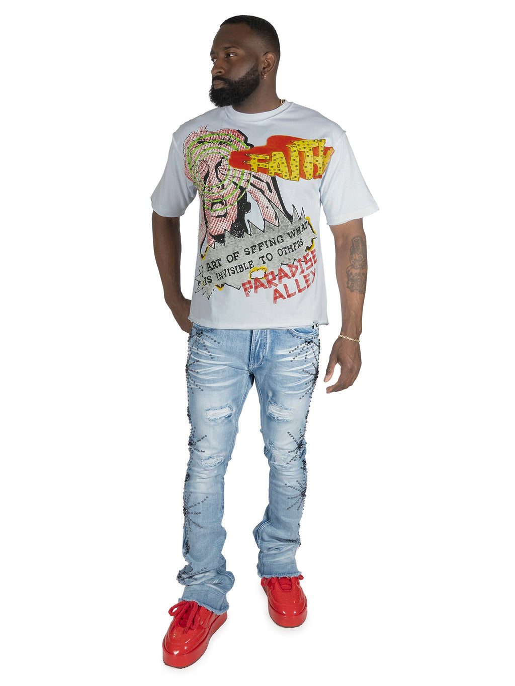 F172 Walk By Faith Box Tee - White