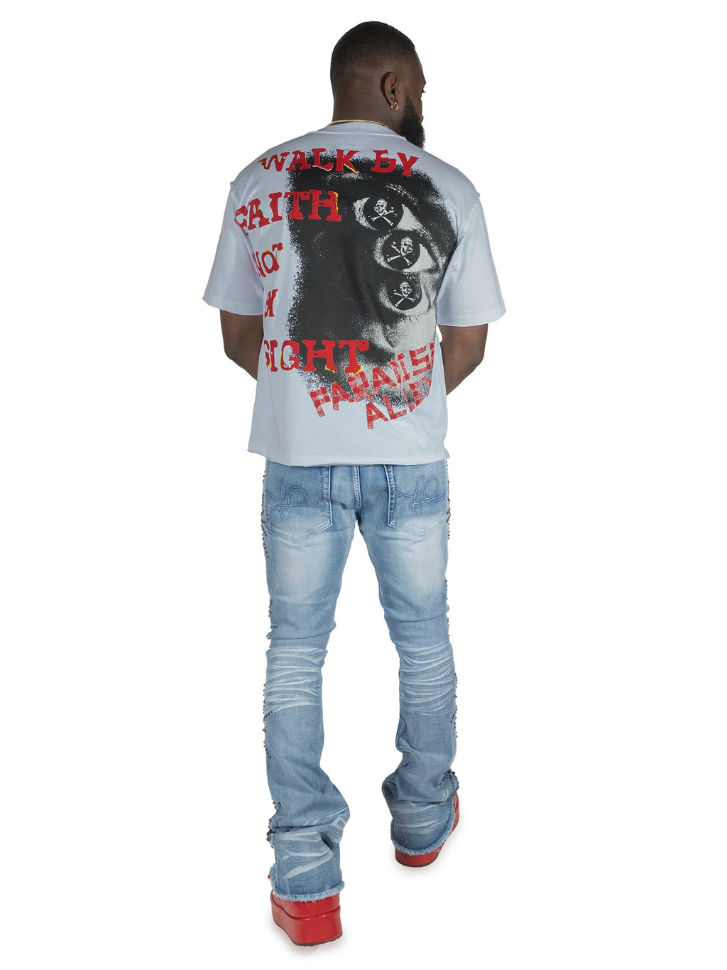 F172 Walk By Faith Box Tee - White