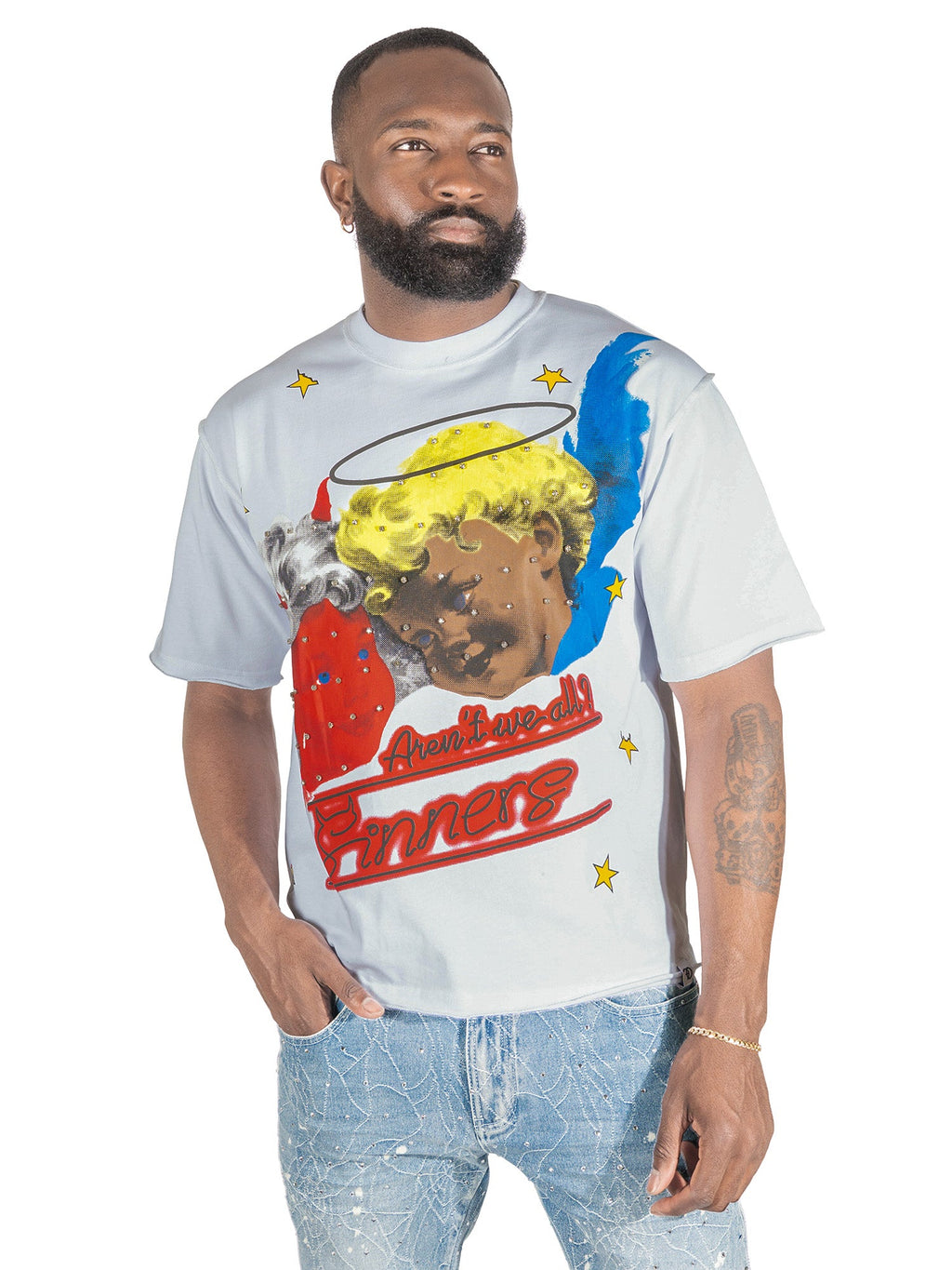 F173 Sinners Boxed Tee - White