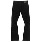 F1772 Basel Distressed Stacked Jeans - Black