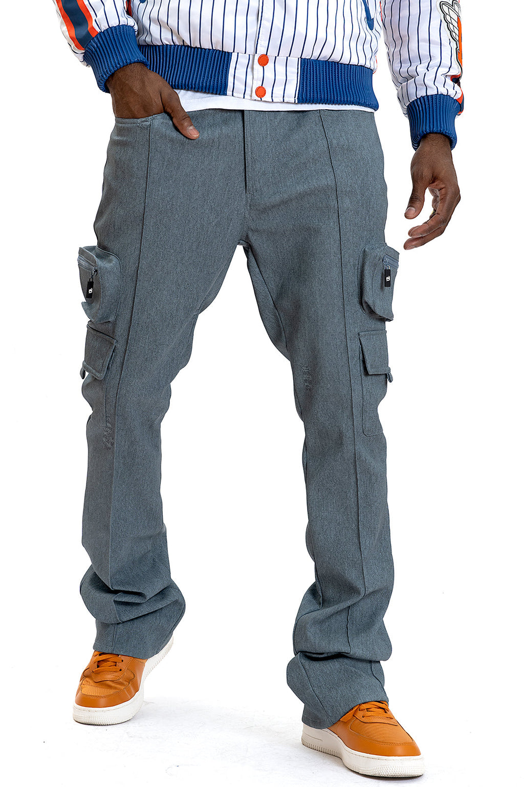 F2789 CASA DE Vegan Leather Pants - Blue