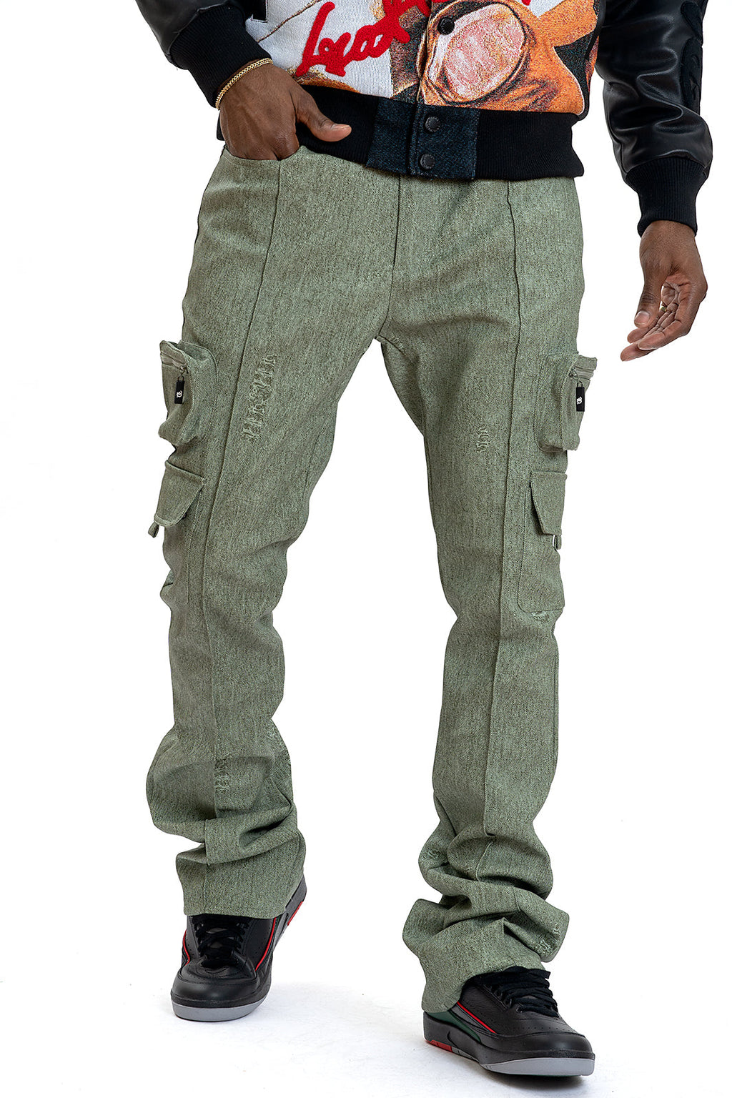 F2789 CASA DE Vegan Leather Pants - Green