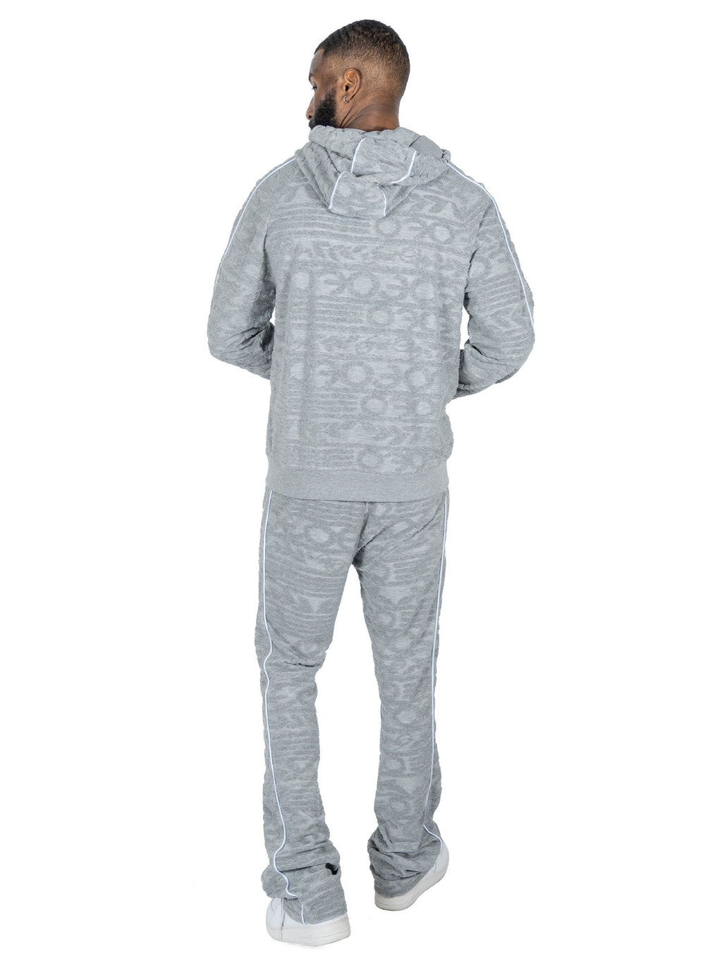 F4378 Baroque Burn Out Terry Set - Gray