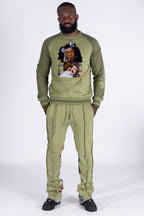 F1959 Frost Blow French Terry Pants - Olive