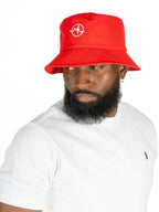 M033 Colton Nylon Bucket Hat - Red