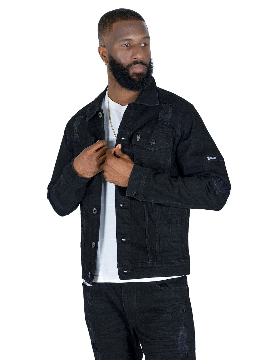 M1079 Moreli Denim Jacket - Jet Black