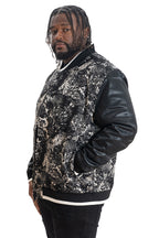 M1096 Veroma Tapestry Varsity Jacket - Black