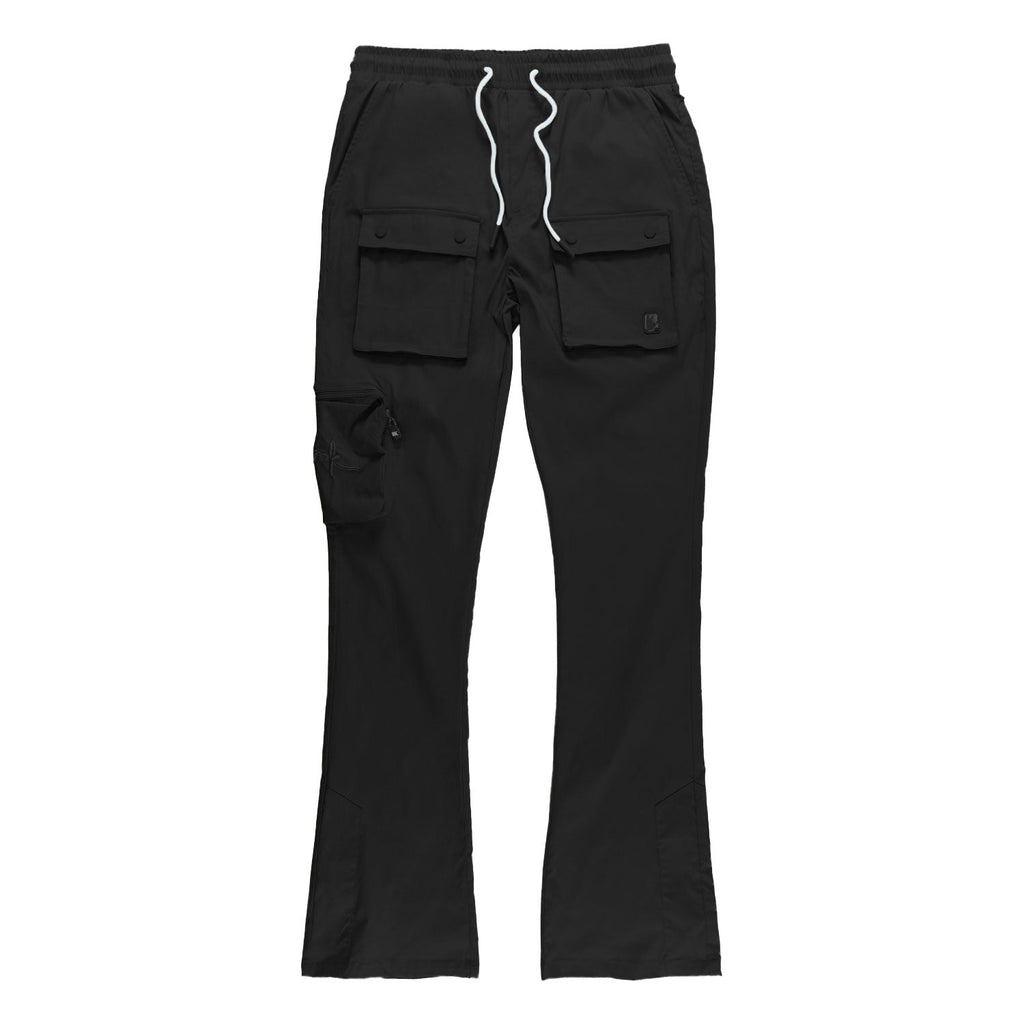M1625 Sartoni Nylon Stacked Pants - Black