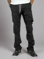 M1625 Sartoni Nylon Stacked Pants - Black