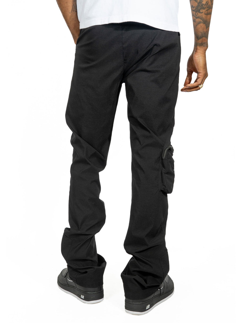 M1625 Sartoni Nylon Stacked Pants - Black