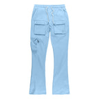 M1625 Sartoni Nylon Stacked Pants - Blue